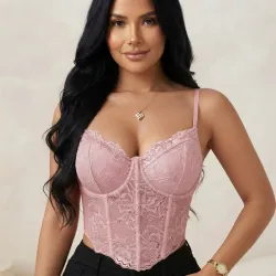 🩷 Top de encaje — Rosado 