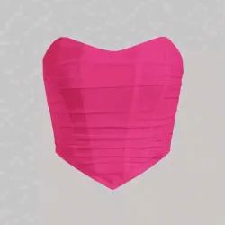 Top rosado con bajo en pico y ziper atrás 
