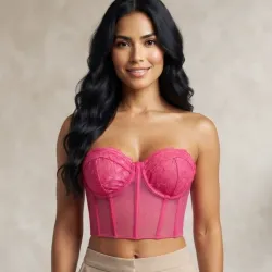 🩷 Top tubo de encaje — Rosado
