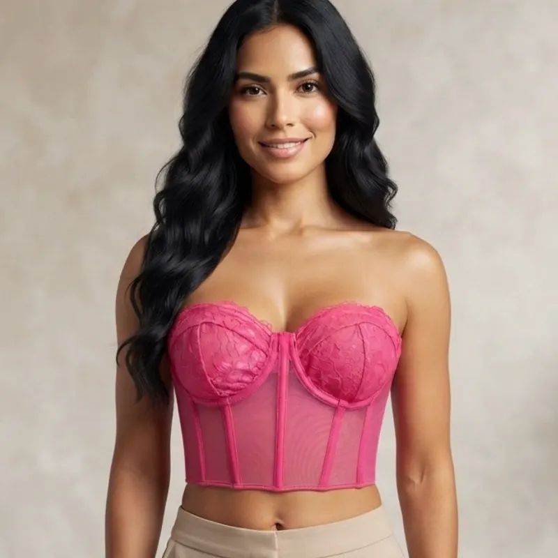 🩷 Top tubo de encaje — Rosado