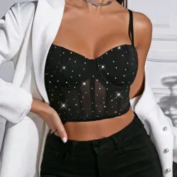 Top tipo corset negro
