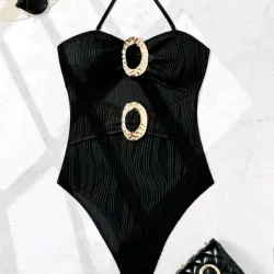 🖤 Trusa con adornos dorados — Negra 
