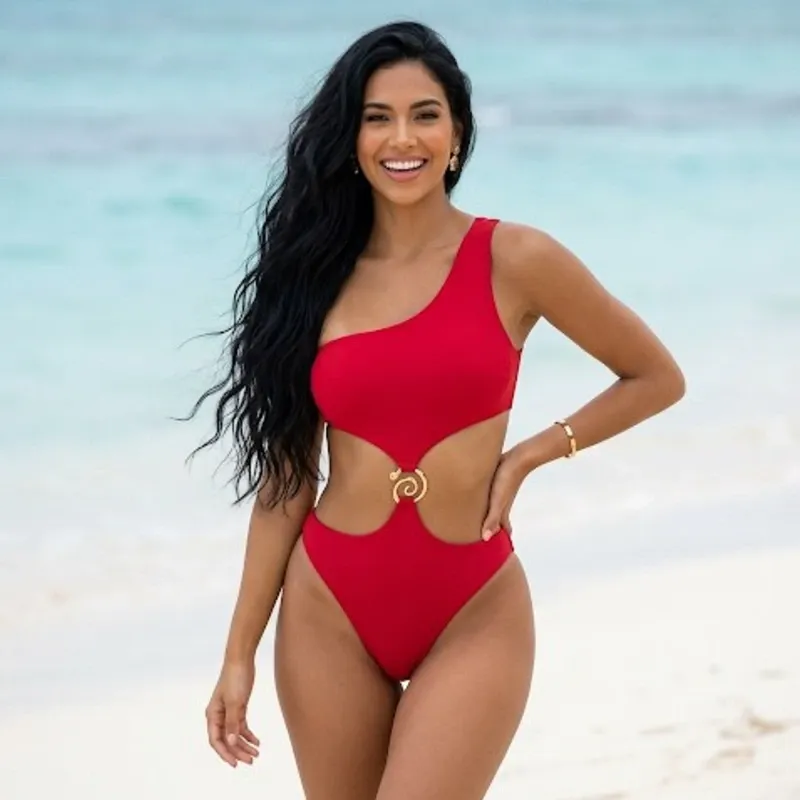 Trusa roja con adornos dorado