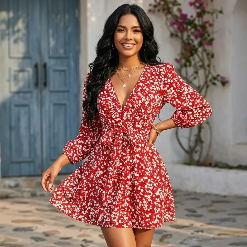 Vestdo rojo corte princesa