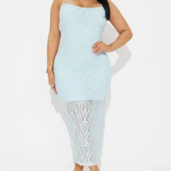 🩵 Vestido a Crochet — Azul