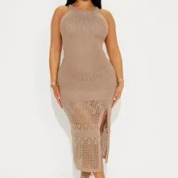 🤎 Vestido a Crochet — Beige