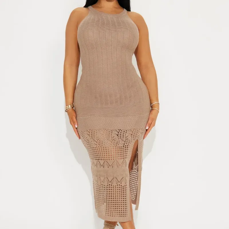 🤎 Vestido a Crochet — Beige