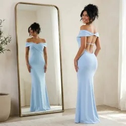 🩵 Vestido largo con espalda descubierta