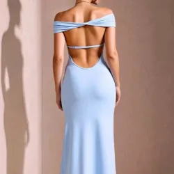 🩵 Vestido largo con espalda descubierta