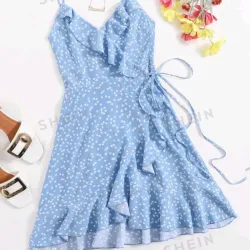 💙 Vestido corto de vuelos — Azul