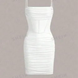 🤍 Vestido corto tul — Blanco