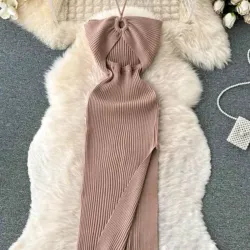 🤎 Vestido de canalé — Beige