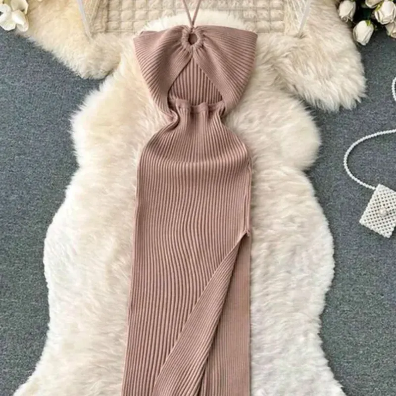 🤎 Vestido de canalé — Beige