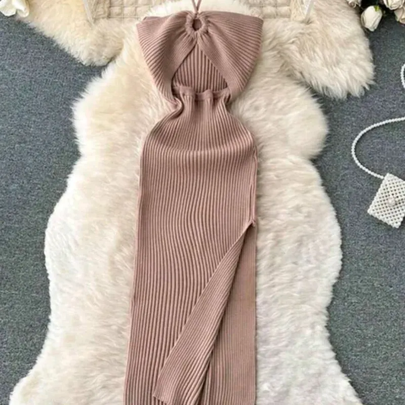 🤎 Vestido de canalé — Beige