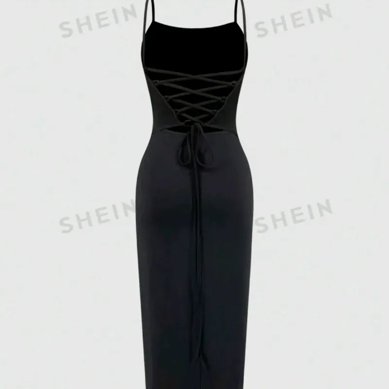 🖤 Vestido de crucetas en la espalda — Negro