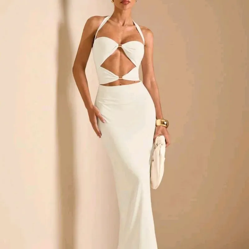 🤎 Vestido de espalda descubierta — Beige