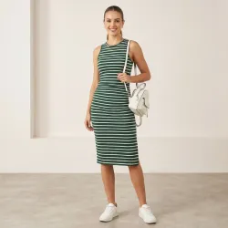 💚 Vestido de listas — Verde