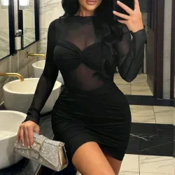 🖤 Vestido de mangas largas 