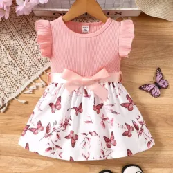 🩷 Vestido de mariposas — Rosado