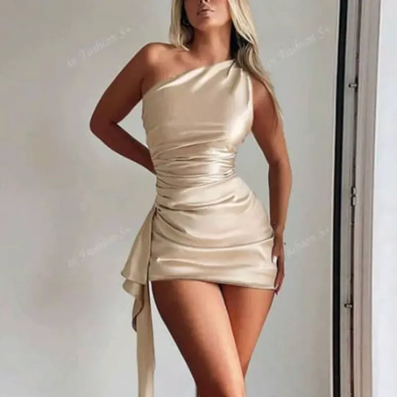 🤎 Vestido de satín — Beige