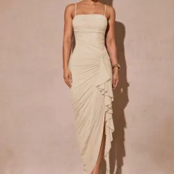 Vestido elegante beich