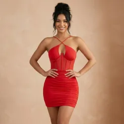 ❤️ Vestido estilo corset — Rojo