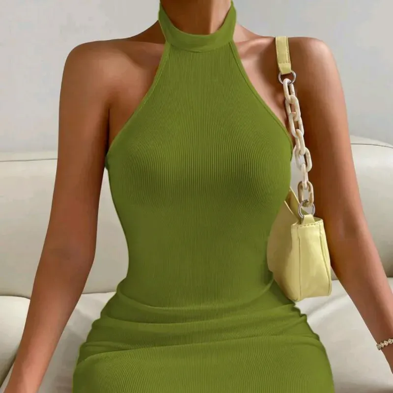 💚 Vestido halter — Verde