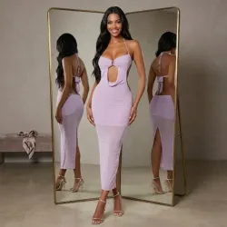 💜 Vestido largo semi-transparente — Malva