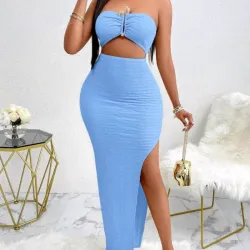 🩵 Vestido largo — Azul