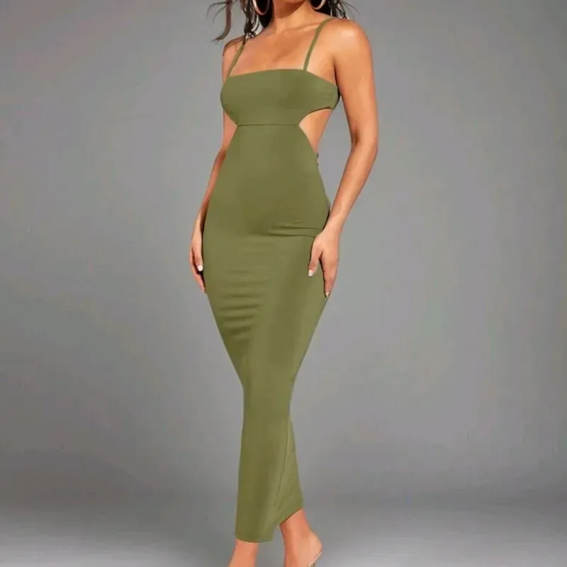 💚 Vestido largo escote espalda — Verde 