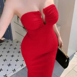 ❤️Vestido largo rojo corte princesa