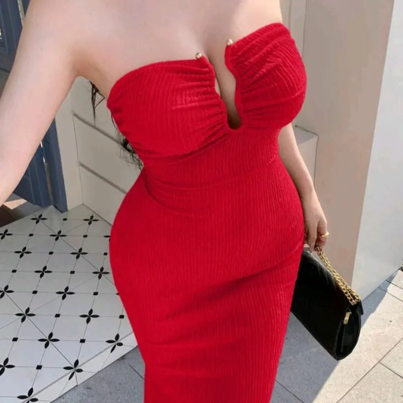 ❤️Vestido largo rojo corte princesa