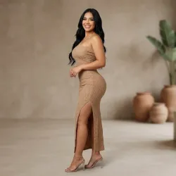 Vestido largo tope beich