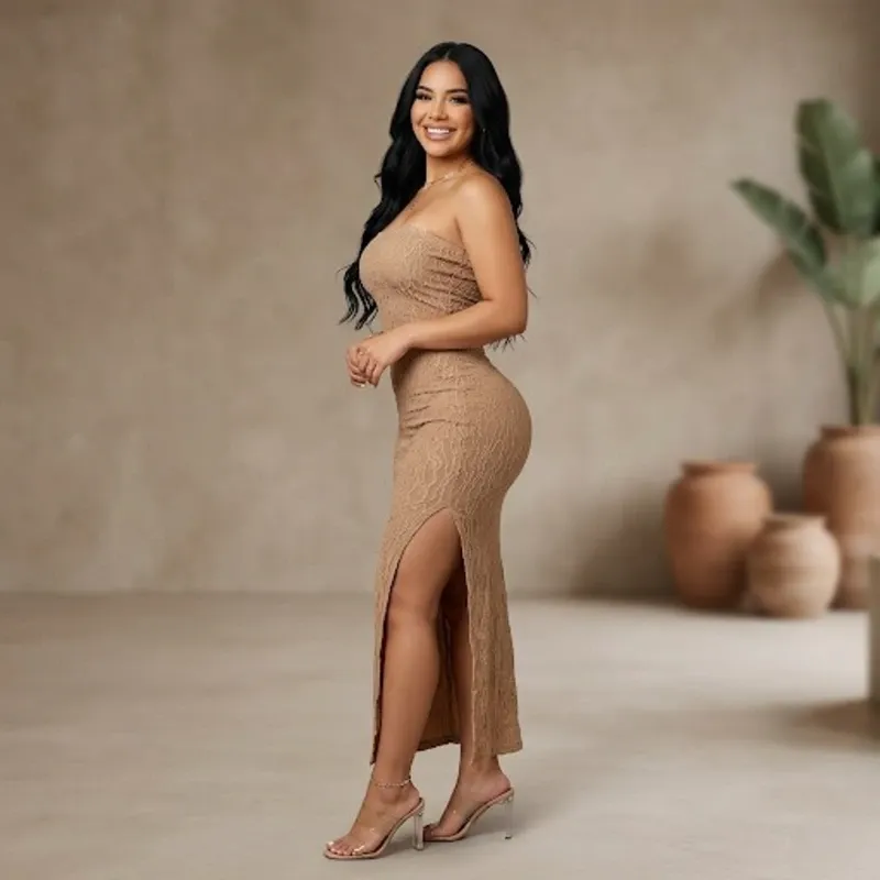 Vestido largo tope beich