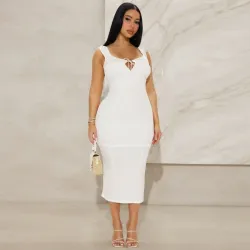 🤍 Vestido midi — Blanco