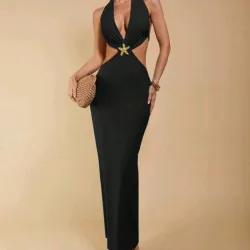 🖤Vestido negro largo elegante