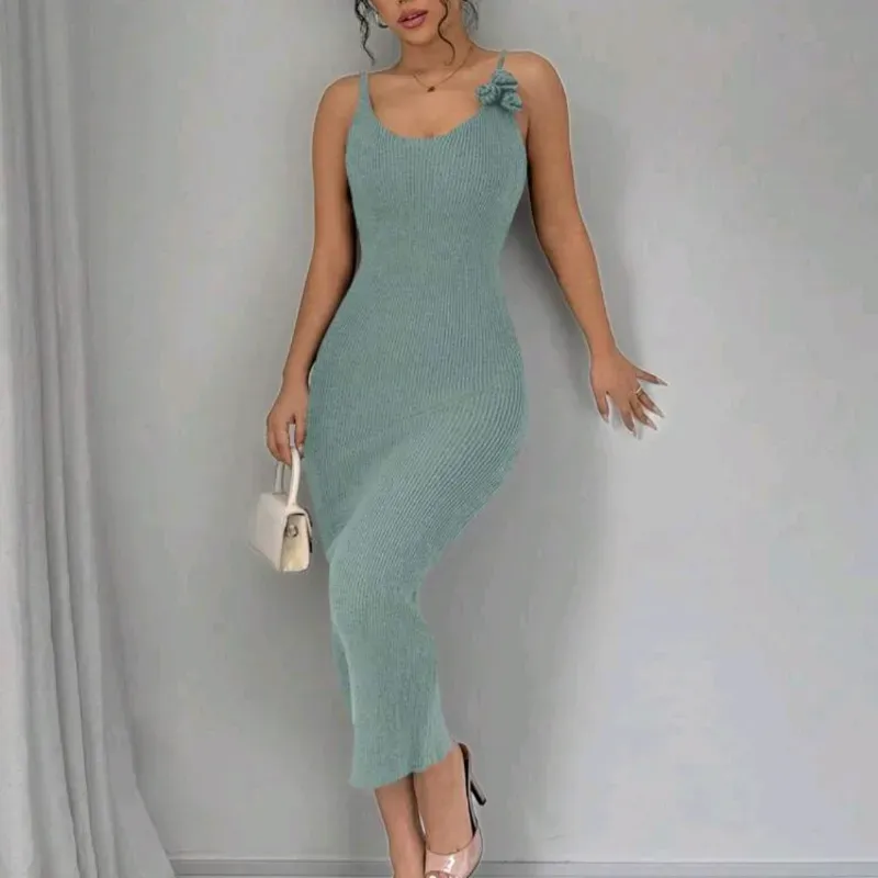 💚 Vestido tejido punto — Verde 