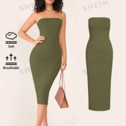 💚 Vestido tubo — Verde Militar 