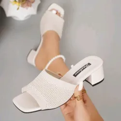 Zapatos d tacón d punto  caqui 