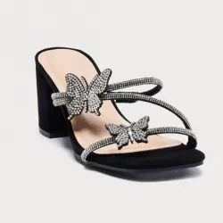 🖤 Zapatos de tacón cuadrado — Negro