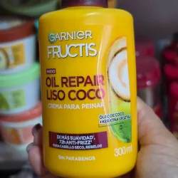 🥥Crema para Peinar Garnier Fructis Oil Repair Liso Coco.
