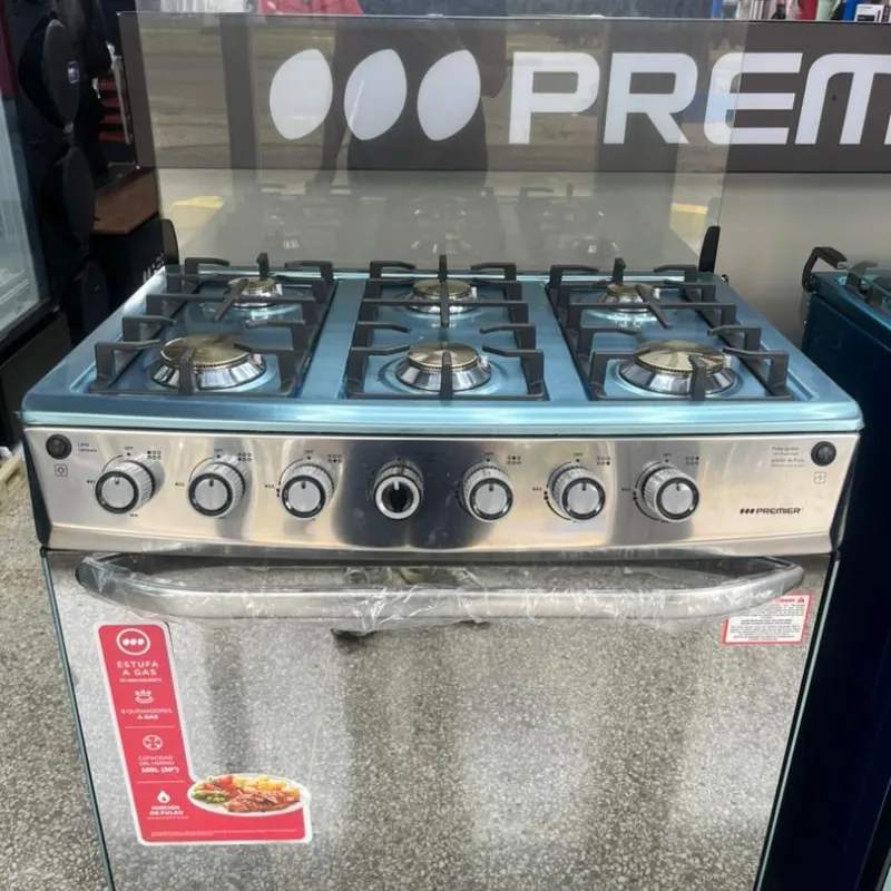 Cocina de 6 Quemadores Premier Negra 8691