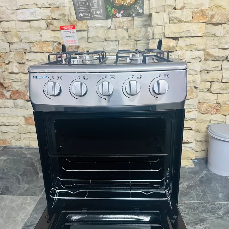 Cocina Milexus con Hornos 4 Quemadores con Cristal 