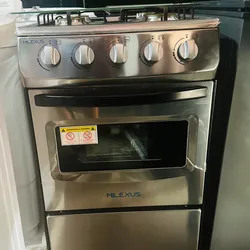 Cocina Milexus con Hornos 4 Quemadores con Cristal 