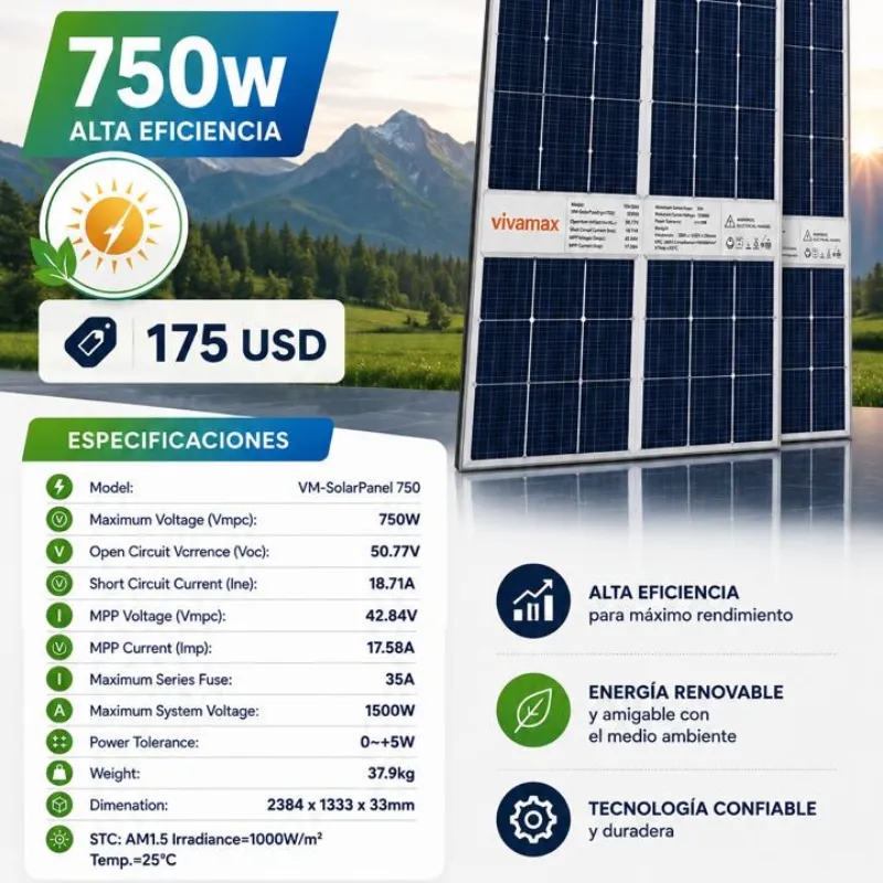 Panel Solar Vivamax 750w