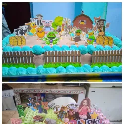 Cake tamaño bandeja.