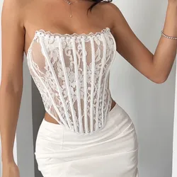 Corset beich y blanco