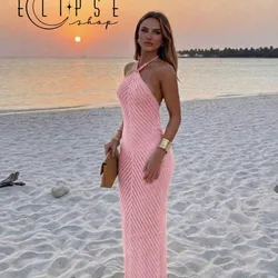 Vestido rosado tejido