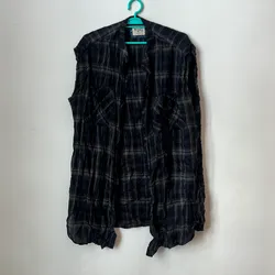 Camisa desmangada de cuadros 