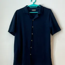 Camisa manga corta azul oscuro 